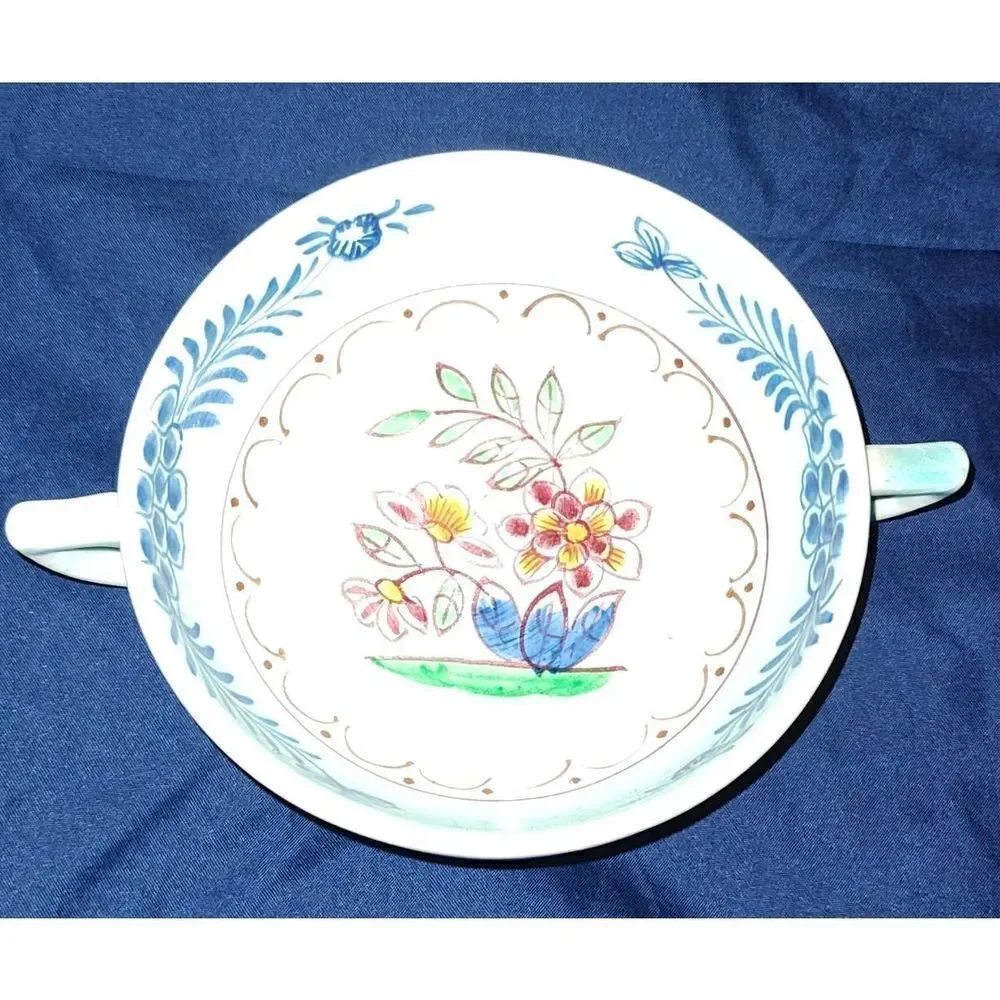 Vintage Adams England Calyx Ware dish Double handled. 4.75